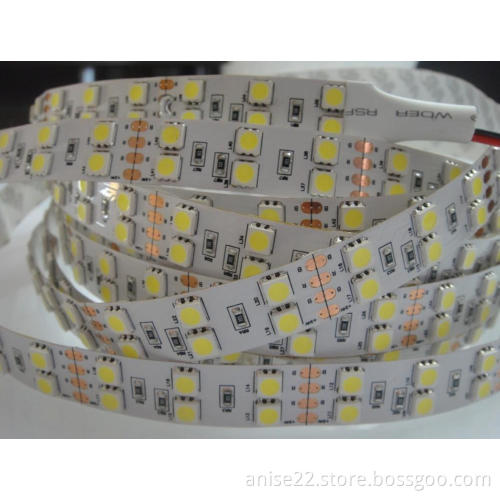 Double Row DC 24V Flexible LED Strip Lights, 5050, 120LEDs/meter, 600LEDs for 5m